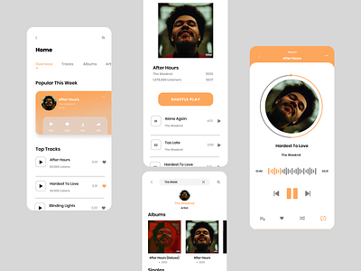 Music App - Light Mode design dribble figma mobiledesign music ui ux
