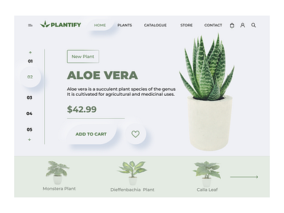 Plant Store dribbble figma green neumorphic neumorphism plants uiuxdesign webdesign