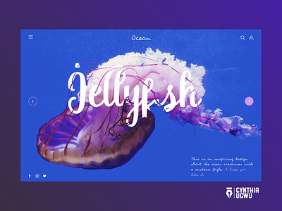 Jellyfish Web Design colorful figma fishes jellyfish ocean photoshop uiux uiuxdesign water webdesign