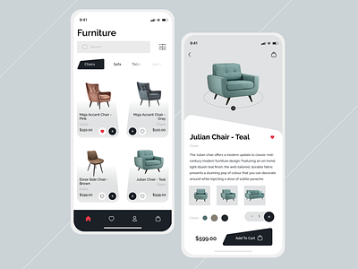 Furniture App appdesign design e commerce figma furniture interior mobiledesign uiuxdesign