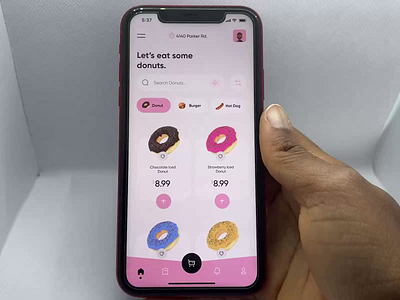 Donut App 3d animation appdesign blender colors courseapp design designer figma interactivedesign mobiledesign online productdesign programming ui uiux uiuxdesign