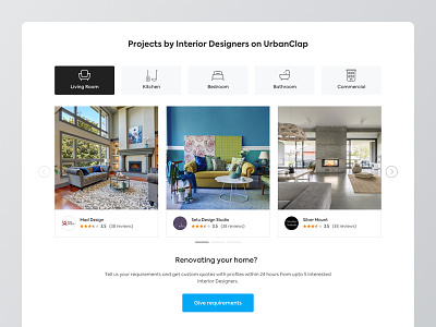 Rotating projects in Interior Landing Page