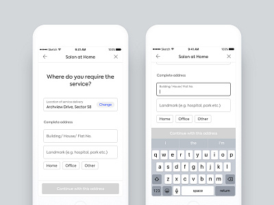 Separating address and scheduler in our platform + new forms clean create ios neat options qna questions ui ux visual design
