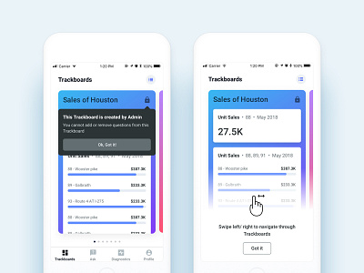 Simple onboarding and communication ai analytics app dashboard design enterprise ios iphone mobile onboarding ui