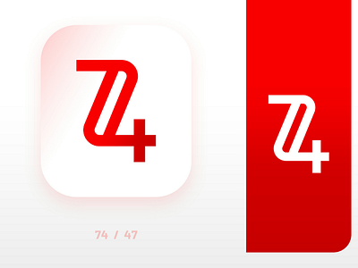 Logo concept of 74 app icon brand branding concept letter logo logos logotype minimal trademark visual identity