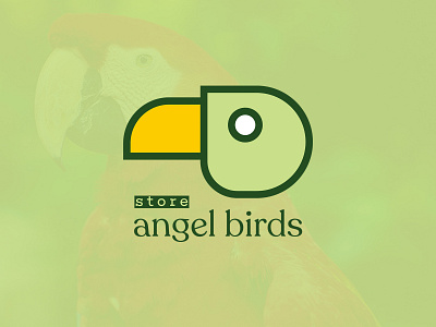 Angel Birds Store bird birds brand branding concept identity logo logos minimal modern logo monogram parrot store ui vector