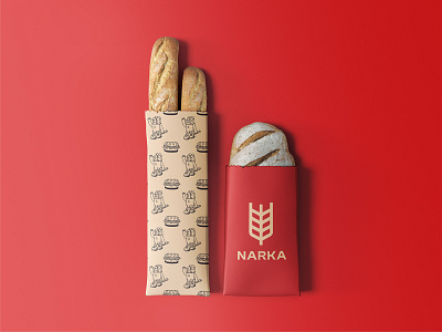Narka Branding 3d animation brand branding bread concept design graphic design identity logo logotype minimal monogram red trend ui