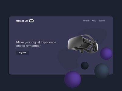 Oculus Rift VR Design 3d art creative design ecommerce minimal oculus site technology typography ui ux virtual reality web web design