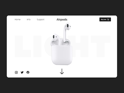 Airpod Design Concept airpods apple contrast design ecommerce minimal tech technology typography ui ux web webdesign website