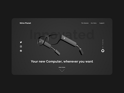 Nimo Glasses Design 3d design ecommerce glasses minimal tech technology ui ux web web design webdesign website