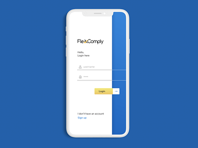 Flexcomply Login app blue login ui ux