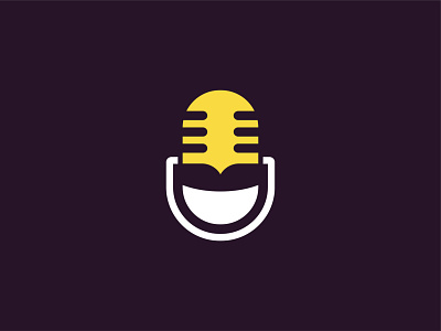 Podcast Logo audio broadcast broadcasting communication entertainment illustration media mic microphone music podcast podcasting radio record show sound speech studio technology voice