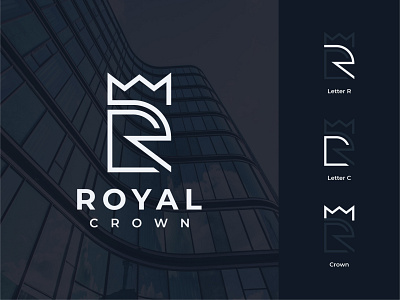 Royal Crown abstract boutique business company creative crown design elegant estate gold hotel icon king logo luxury modern real royal vector vintage