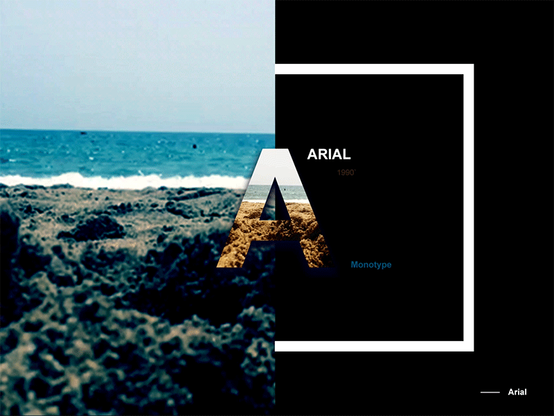 Arial 1990' animation arial beach black bold font frame gif monotype sea web white