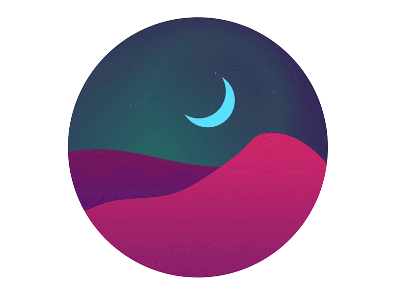 Sunset / Night Animation animation color gif motion night sun sunset vector