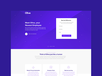 Olive Demo Page ai design landing page layout product saas ui uidesign ux web website