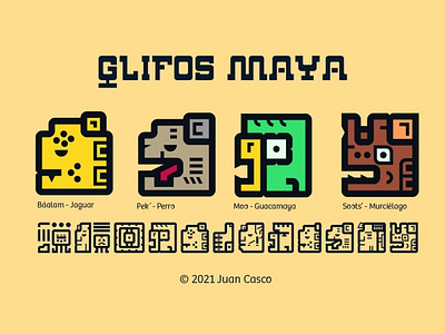 Maya Glyphs with color fonts