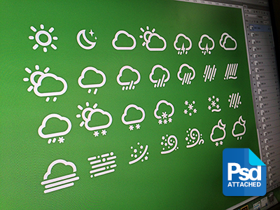 Weather Icons PSD app icon psd ui weather