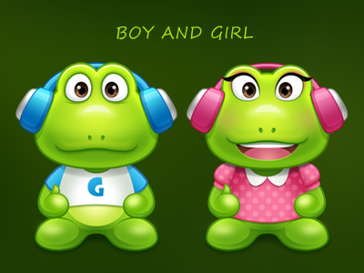 Guagua Boy and Girl frog