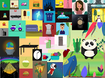 100 Day Illustrations app colorful design figma icon illustration logo ui ux web