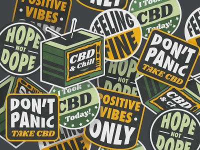 CBD Stickers cbd hemp marketing sticker design stickers swag