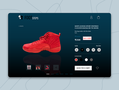 Shoe Website - FootSteps branding design dribble foot logo shoes app shoes store ui user experience userinterface web web design
