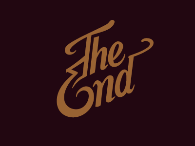 The End doodle hand-drawn lettering script typography