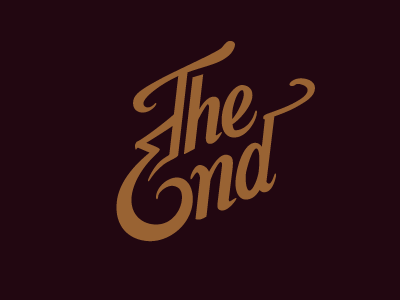 The End doodle hand drawn lettering script typography