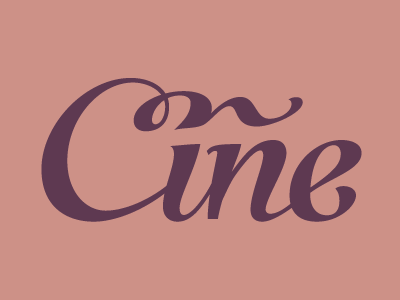 Cine calligraphy cursive type lettering ligature script typography