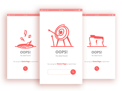 No Data page 404 error page app illustraion ui ux