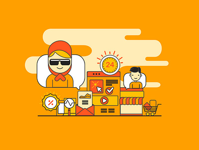 Online Store flat icon illustraion pictogram webdesign