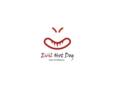 'Evil Hot Dog' Logo art branding food hotdog logo