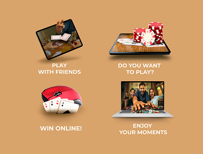 Online Poker ( Social media accounts) branding design minimal photo montage