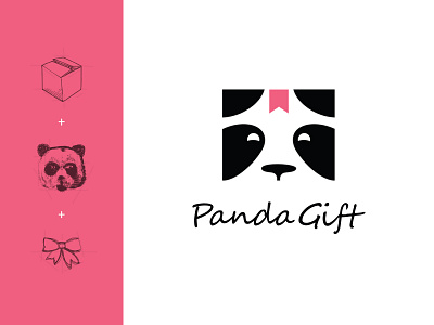Logo Design branding flat graphic design logo online store panda