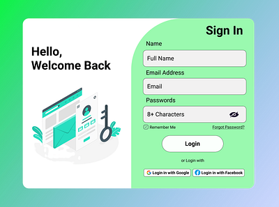 Website Sign In Page design figma sign in website