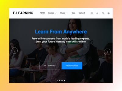 Design E-learning Web Header design figma learning website