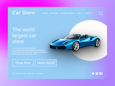 Car Store web car design figma marketplace store web website