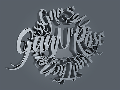 Guns N' Roses 3d c4d design gnr
