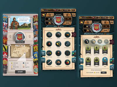 Middle ages game UI android android game design download figma game game design illustration kiev medieval playable product product design prototype ui ui artist ux