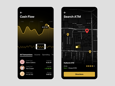 Daily UI 02 — Bank App bank bank app cash flow daily dailyui graph map mobile transaction ui