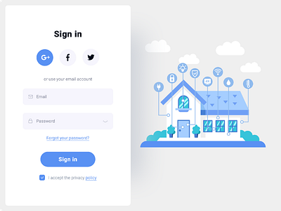 Sign in daily ui registration blue