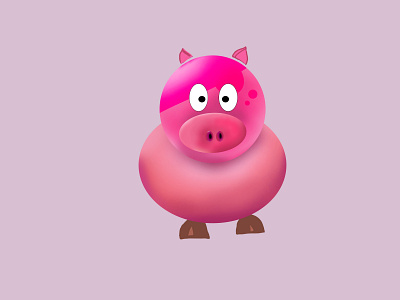 Mascot Pig design flat illustration logo