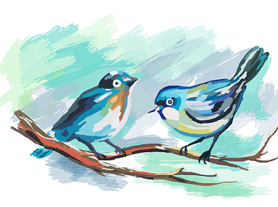 Birds brush digitalpaint painting pattern singlebrush