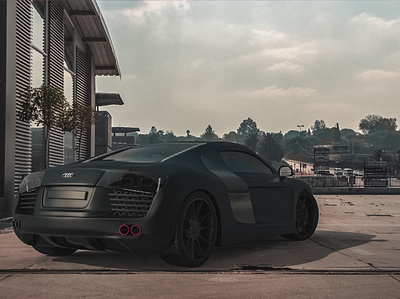 Audi r8 3d modeling photoshop rendering texturing