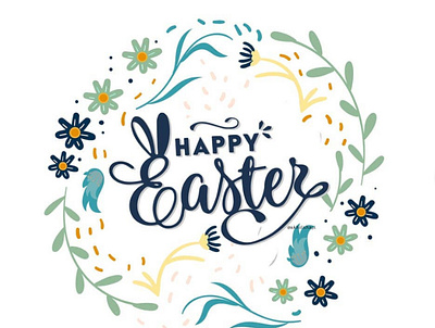 happy easter design easter illustration typogaphy vector