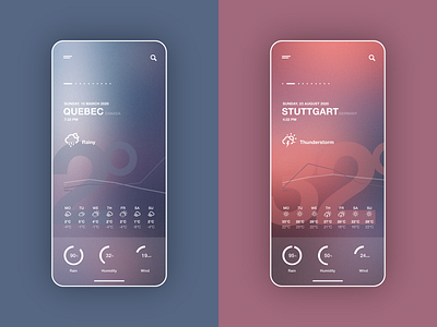 Weather app app helsinki interfacedesign invision studio mobile moscow quebec rainy snowy stuttgart sunny thunderstorm ui ux weather weather app