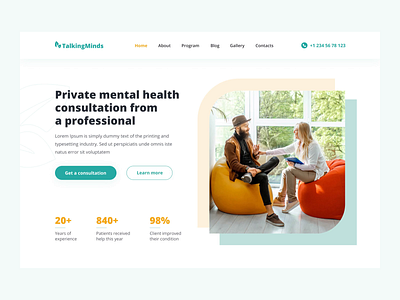 Talking Minds Mental Health Site animation care graphic design mental merkulove psychiatrist therapy