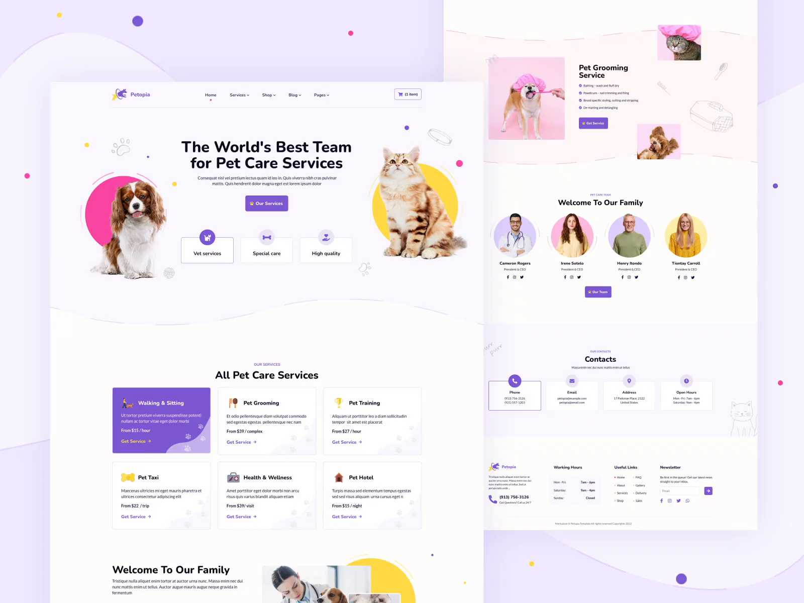 Pet Care Website by Yana Palamarchuk for merkulove on Dribbble