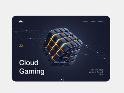 Cloud Gaming service ui 3d app design gaming illustration landing page minimal saas ui web