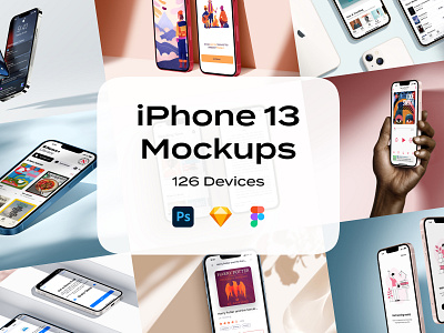 iPhone 13 mockups for figma & photoshop & sketch